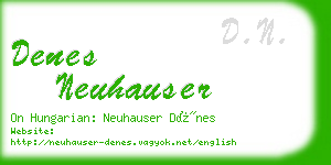 denes neuhauser business card